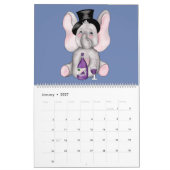 13頭の象および1頭のキリン カレンダー (1月 2027)