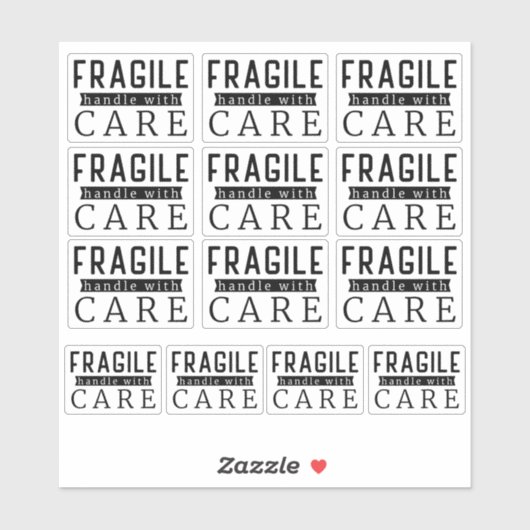 13黒い壊れやすい気に取っ手 シール (シート)