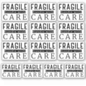 13黒い壊れやすい気に取っ手 シール (正面)