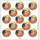 13黒金ゴールドスポーツチームカラーバスケットボール シール (シート)