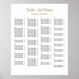 130シンプル結婚の座席表 ポスター