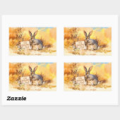 130口から食べ物を与え 長方形シール (シート)