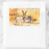 130口から食べ物を与え 長方形シール (バッグ)