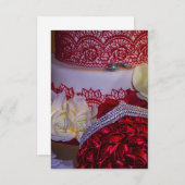 1304-ウェディングケーキ・ブーケ・指輪 招待状 (正面/裏面)