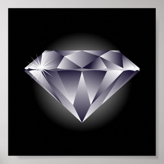 1307552490_Vector_Clip art silver diamond black ポスター (正面)