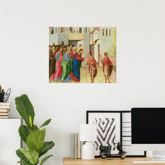 1311年、イエスは盲人の目生まれを開く ポスター (ホームオフィス)