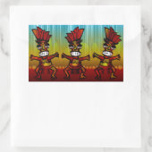 1312743176_Vector_ClipアートハワイアンTiki men 長方形シール (バッグ)