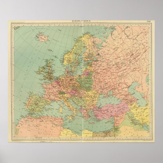 1314年の政治ヨーロッパ ポスター (正面)