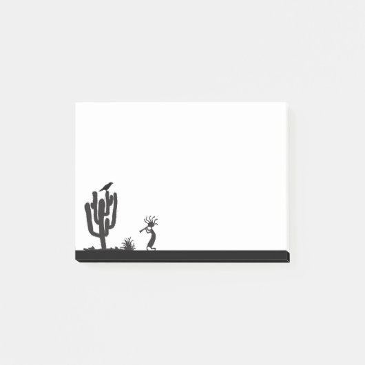 131.カラスとココペリ ポストイット (正面)