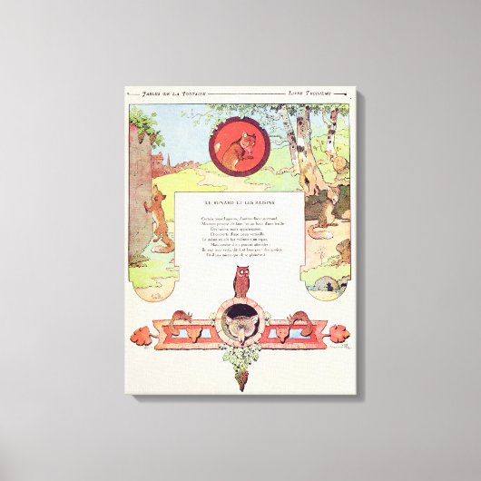 131.キツネと葡萄 キャンバスプリント (正面)