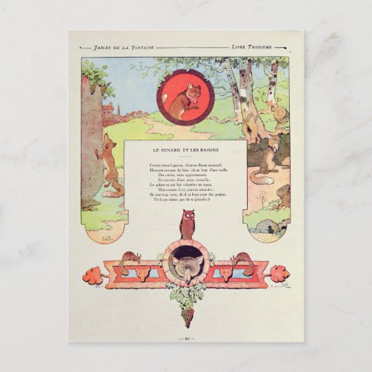 131.キツネと葡萄 ポストカード (正面)