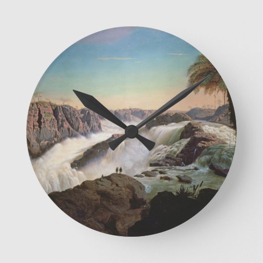 131-0059242パウロアルフォンソの滝1850年 ラウンド壁時計 (正面)
