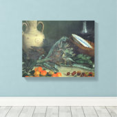 131-0059642野菜と果物の静止生活 キャンバスプリント (インサイチュ (ウッドフロア))