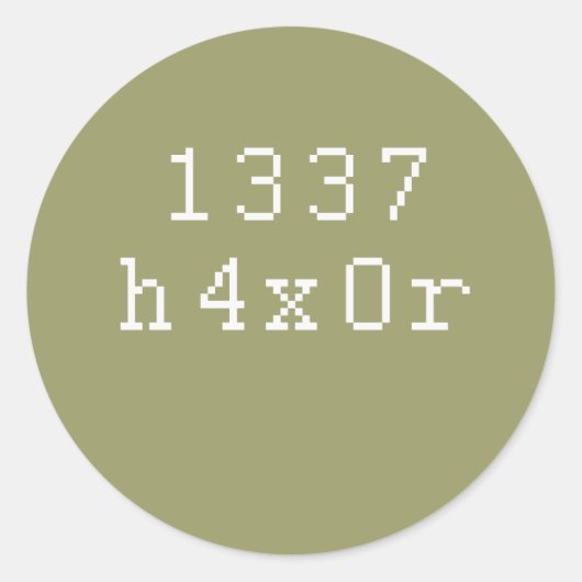 1337 h4ck3r ラウンドシール (正面)