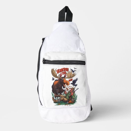 133.ムースと狩りハンター スリングバッグ (正面)