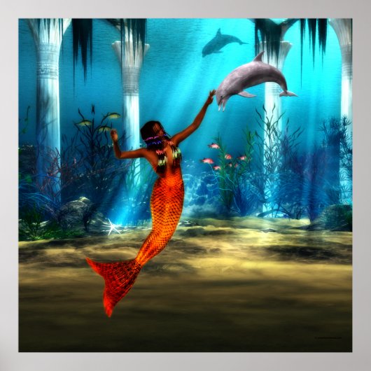 133.人魚とイルカ ポスター (正面)