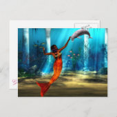 133.人魚とイルカ ポストカード (正面/裏面)