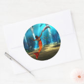 133.人魚とイルカ ラウンドシール (封筒)