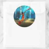 133.人魚とイルカ ラウンドシール (バッグ)