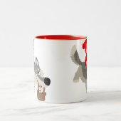 133.小さな赤い乗馬のフードとオオカミのマグ ツートーンマグカップ (中央)