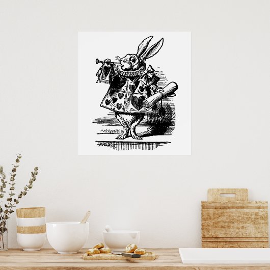 133.白うさぎ ポスター (キッチン)