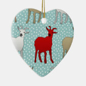 133.赤ヤギ セラミックオーナメント (右)