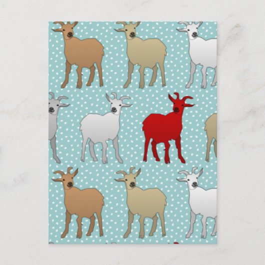 133.赤ヤギ ポストカード (正面)