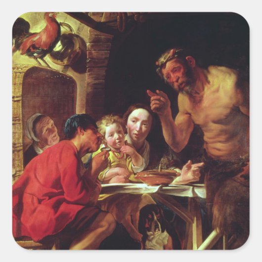 133.農夫とサテュロ スクエアシール (正面)