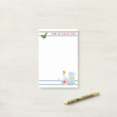 136.孔雀と鴨と雛 ポストイット (デスク上)