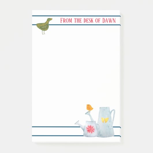 136.孔雀と鴨と雛 ポストイット (正面)