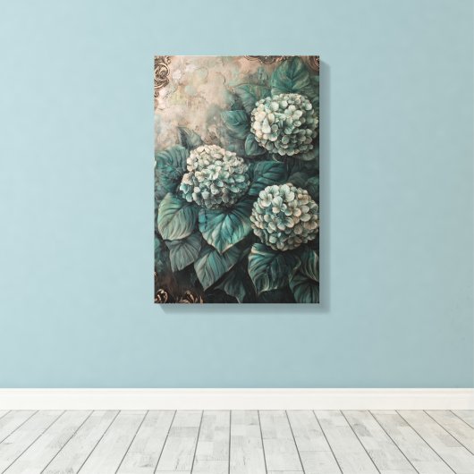 1380 Floral キャンバスプリント (インサイチュ (ウッドフロア))