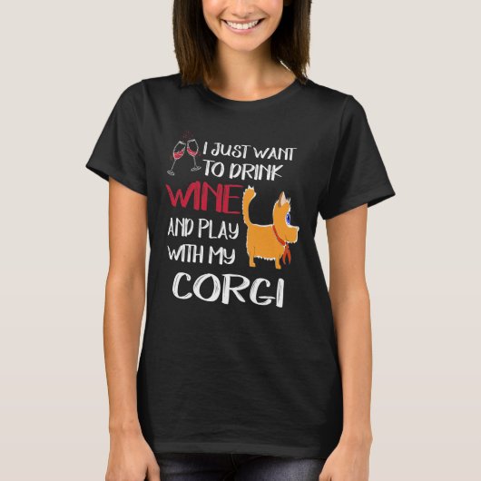 138 ワインを飲みたいだけ飲みたい Tシャツ (正面)