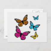 139漫画カラフル蝶の組み合わせ昆虫 ポストカード (正面/裏面)