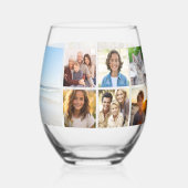 13 パーソナライズされたフォトコラージュ、お使いのカスタム文字 ステムなしワイングラス (裏面)