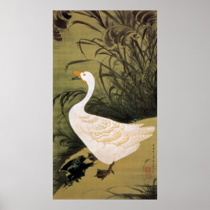 13. 芦鵞図, 若冲 Reed & Goose, Jakuchū, Japan Art ポスター
