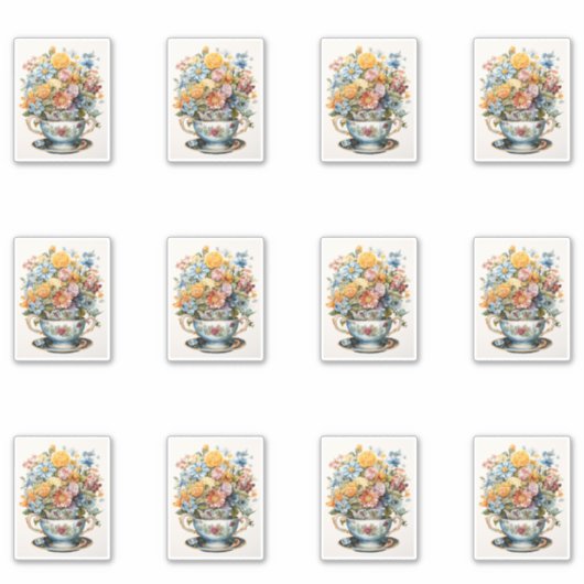 13 花のカップ シール (正面)