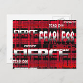 13.赤と黒のプレイド恐れを知らない激しい ポストカード (正面/裏面)