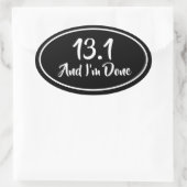 13.1と完了ハーフマラソンランナーのオーバルステッカー 楕円形シール (バッグ)