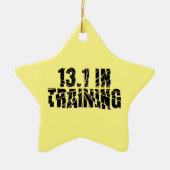 13.1トレーニング中ハーフマラソンランナー割れたガラス セラミックオーナメント (正面)