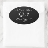 13.1ハーフマラソンランナーのステッカー 楕円形シール (バッグ)