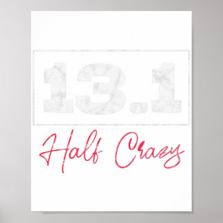 13.1ハーフマラソン熱狂するマラソンランニングランナー距離 ポスター