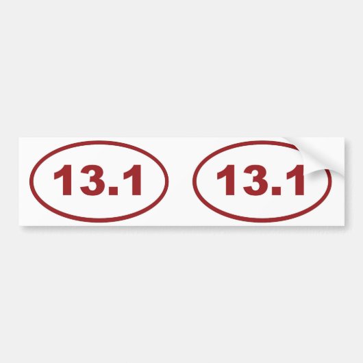 13.1マルーンレッド バンパーステッカー (正面)