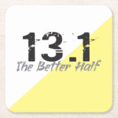 13.1良い半分 – ハーフマラソン走者 スクエアペーパーコースター (正面)