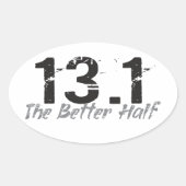 13.1良い半分 – ハーフマラソン走者 楕円形シール (正面)