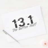 13.1良い半分 – ハーフマラソン走者 楕円形シール (封筒)