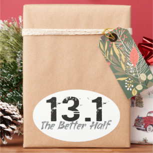 13.1良い半分 – ハーフマラソン走者 楕円形シール