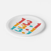 13.1 Half-Marathon Runner themed red orange teal ペーパープレート (アングル)