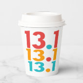13.1 Half-Marathon Runner themed red orange teal 紙コップ (裏面)