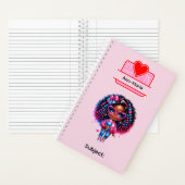 13 African American Girl Writing Supplies Students ノートブック (内側)