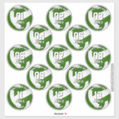 13 green volleyball stickers one for each athlete シール (シート)